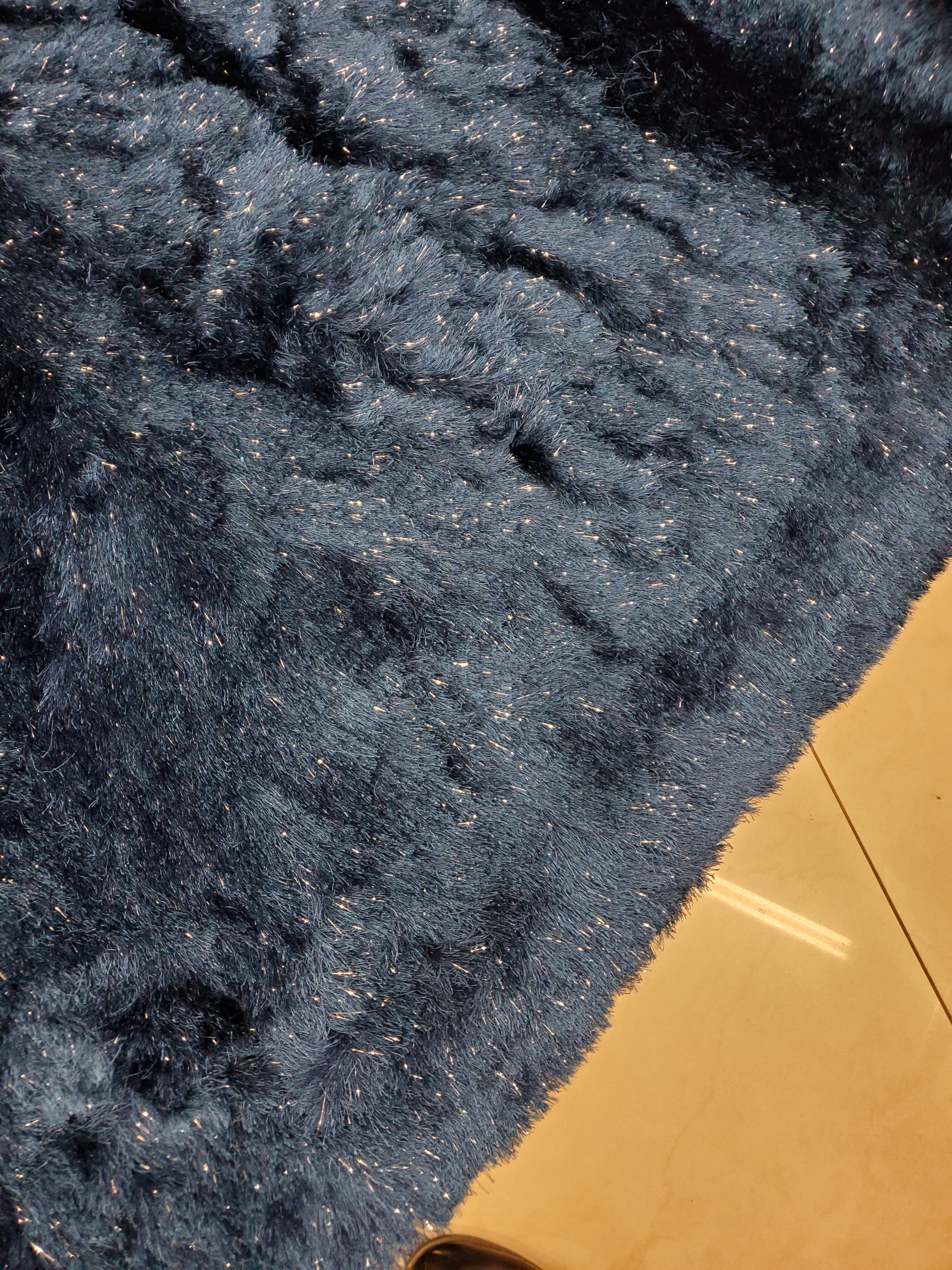 Buffy Rugs Fluffy furry soft Rug (Harmony Navy Blue) – Rubin Furniture