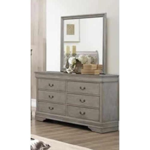 louis philippe dresser grey American Wholesale Furniture Louis Philippe Gray Dresser