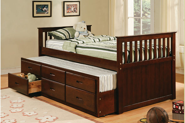 8420 Twin Captain Bed with Trundle - Espresso