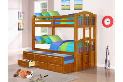 Twin / Twin Bunk Bed with Trundle 8429