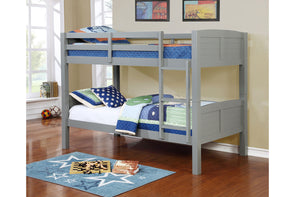 8431 Twin / Twin Convertible Wooden Bunk Bed -Grey