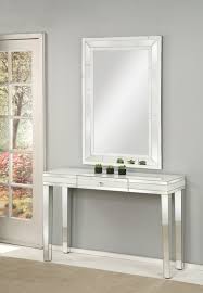 90252 Nerissa Console Table, Mirrored top w/ frosted trim