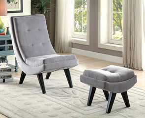 ESMERALDA CHAIR W/ OTTOMAN, GRAY     |     CM-AC6839GY