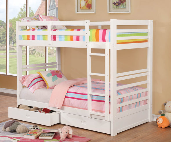 CALIFORNIA IV TWIN/TWIN BUNK BED     |     CM-BK588T-WH