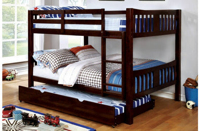 CAMERON FULL/FULL BUNK BED WITH TRUNDLE |  CM-BK929F-EX
