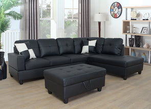 Sectional 3pcs with ottoman f091