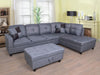 Sectional 3pcs with ottoman F128