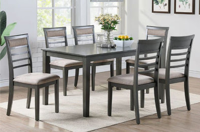 F2557  7 pc Hester gray dining table set