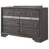 B4650  Regata collection grey finish wood bedroom set with footboard drawers